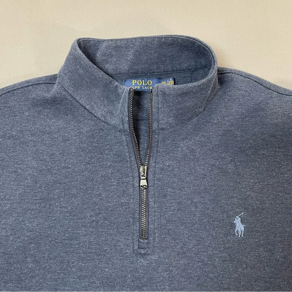 Polo Ralph Lauren Quarter Zip Cotton-Blend Pullover Sweater - Mens XXL